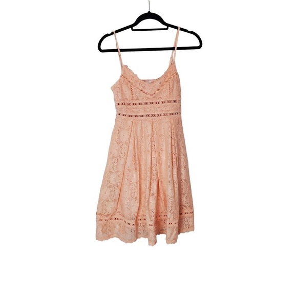 Nsr Size Xs Pink Floral Lace Mini Dress Nwt - Picture 1 of 6